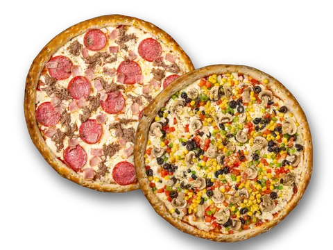 Dos pizzas Yalus: tres carnes y vegetariana
