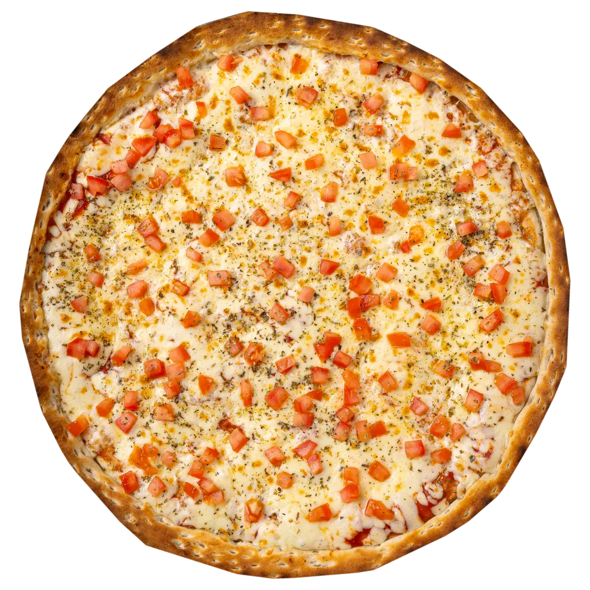 Pizza Napolitana de Yalus Pizza con salsa pomodoro, doble queso, tomate y orégano
